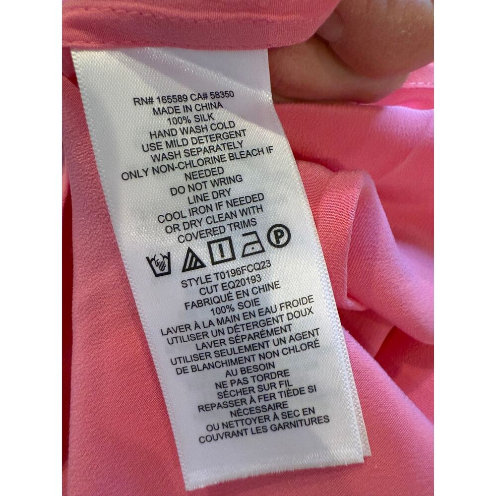 Equipment Femme OTY Oversized Silk Button Up Shirt Pink S - Picture 9 of 9